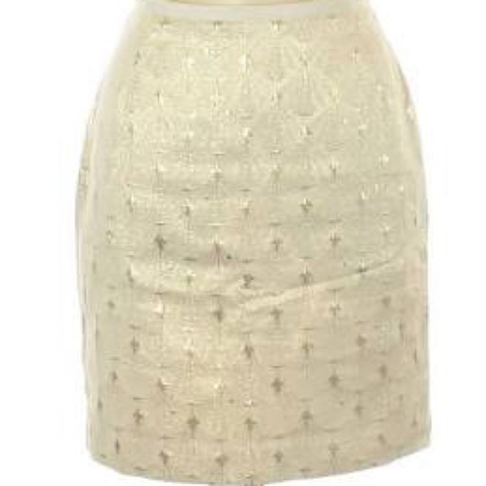 H&M gold shimmer mini pencil skirt